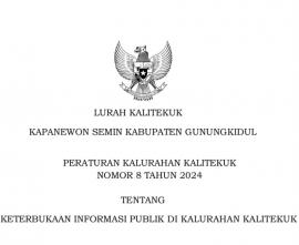 PERATURAN KALURAHAN KALITEKUK NOMOR 8 TAHUN 2024 TENTANG KETERBUKAAN INFORMASI PUBLIK DI KALURAHAN K